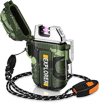 Lafagiet Waterproof Arc Lighter, Dual Plasma Arc Lighter, USB Rechargeable Flameless Electric Lighters for Candle, Camp