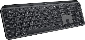 Logitech MX Keys S Wireless Keyboard, Low Profile, Quiet Typing, Backlighting, Bluetooth, USB C Rechargeable - Graphite (Renewed)