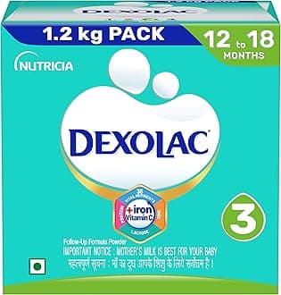 Dexolac Infant Formula Milk Powder for Babies - Stage 3 (12-18 months) - with 36 Vital Nutrients - 1.2 kg - BIB Pack