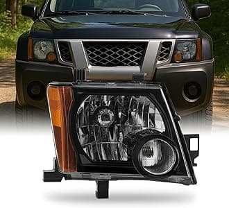 AKKON - Fit 2005-2015 Nissan Xterra 05-15 OE Style Halogen Type Headlight Headlamp Assembly Black Housing Right Passnger Side Direct Replacement