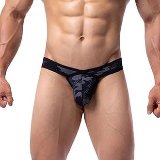 Mens Bikini Briefs Bulge Pouch Underwear Breathable Micro Mesh Briefs Undies Low Rise Cut with Pouch Underpants