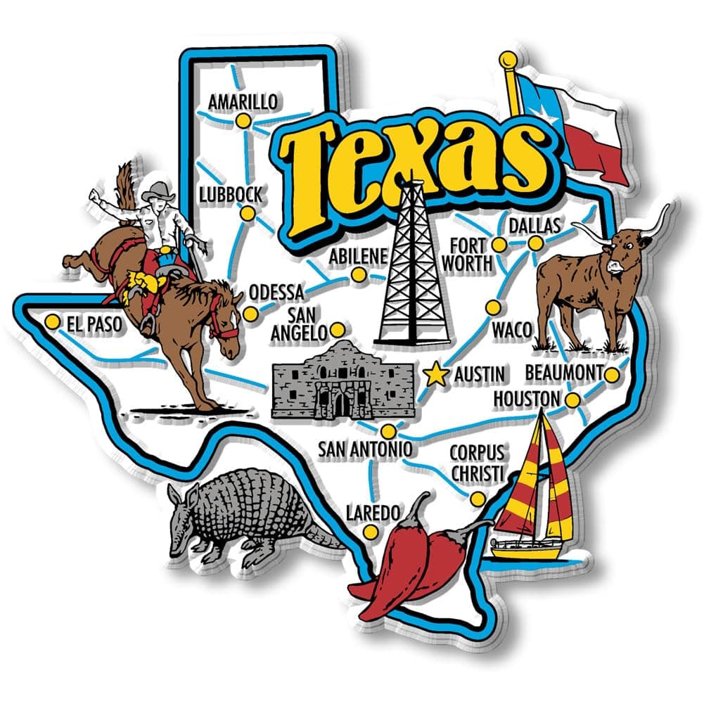 Texas State Jumbo Map Magnet