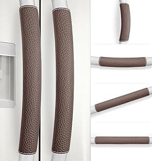 Refrigerator Handle Covers, 6 PCS, Adjustable Appliance Handle Covers, Keep Your Kitchen Clean, Microwave Oven Stove Dishwasher Handle Protector, Non Slip Fridge Handle Cover (Dark Brown)