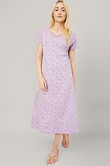 Women Cotton Calf Length Night Gown