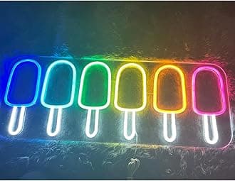 Ice Cream Pop Neon Sign 23 inches Led Popsicle Decors Light Up Signs Wall Decor for Home Bedroom Shop Club Coffee Shop Decorations