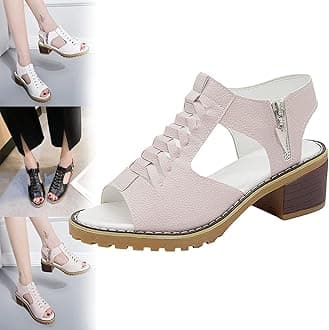 HOPHO Libiyi Sandals, Libiyi Women's Comfy Orthotic Sandals, Libiyi Peep Toe Hollow Weave Fish Mouth Zipper Chunky Heel Sandals