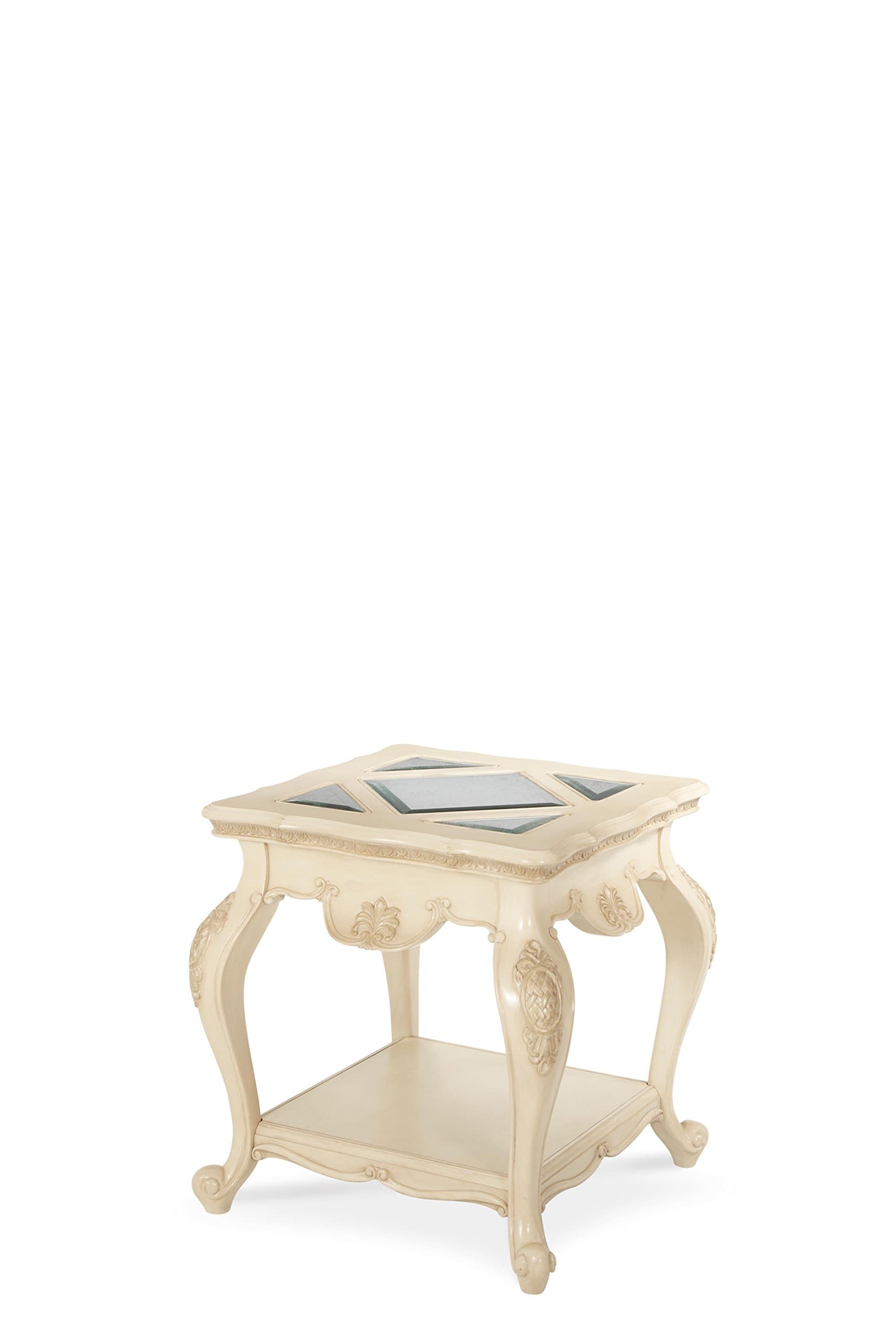 Michael Amini Lavelle End Table, Blanc
