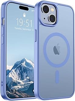 SUPFINE Magnetic for iPhone 15 Case [Compatible with MagSafe] [10 FT Military Grade Drop Protection] Slim Translucent Matte Shockproof with Anti-Fingerprint Phone Case, Blue Purple