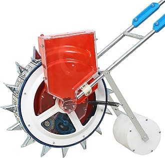 Vegetable Garden Push Seeder Precision Sowing Planter Adjustable Sowing Depth Manual Broadcast Spreader for Corn Beans Cotton Peanut,10 mouths