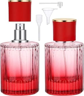 Segbeauty 1.7oz Vintage Perfume Bottle, 2 Pack Travel Cologne Sprayer Refillable Perfume Bottle Atomizer Travel Spray Bottles, 50ml Empty Red Cologne Atomizer Sprayer for Women