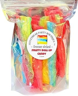 Freeze Dried Fruit Roll Ups Candy - 5 Full Fruit Rolls - Shipped in a Box - Tropical Tye Dye & Strawberry