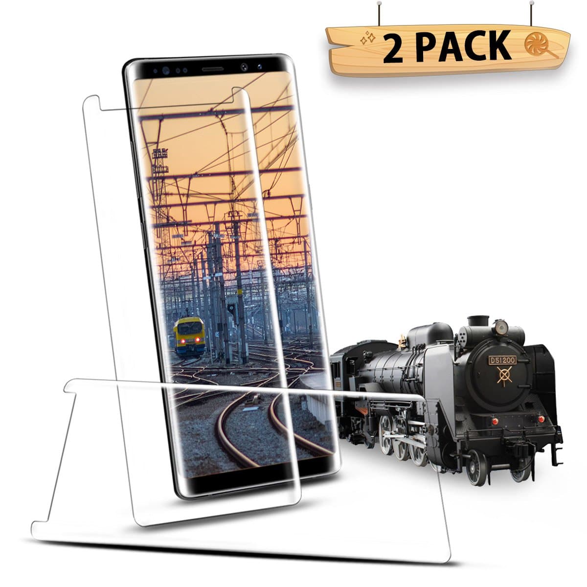 Aexagon Screen Protector for Galaxy Note 8, 2-Pack Full Coverage Premium Tempered Glass [Scratch Resistan] [HD Clear] [Anti-Bubble] Screen Protector Film for Galaxy Note 8