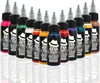 OPHIR 12x30ML/Bottle Airbrush Body Art Inks Pigment for Airbrushing Temporary Tattoo Airbrush Body Tattoo Colors