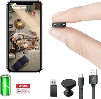 【Free 64G】 Smallest Wireless WiFi Battery Camera,HD1080P Security Camera,Portable Camera with Video Recording Live Feed Night Vision,Motion Detection,Cloud Storage for Security with iOS Android APP
