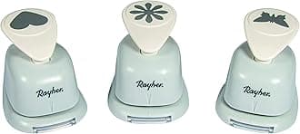 Rayher Craft Punch Set, Heart, Flower, Butterfly Designs, 2.54cm, 1", "69105000