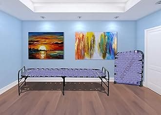 Portable Single Folding Bed Space Saving Heavy Duty Foldable khat Cot for Sleeping Sturdy Metal Frame Space Saving Design 3X6 feet (ModernBed, Painted, Virgin Stripe, Multi-color)