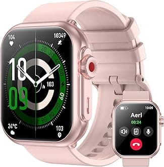 Smart Watch for Men Women, 1.85" HD Screen Fitness Tracker, 5ATM Pedometer, 110+ Sport Modes, IP68 Waterproof, Heart Rate/Sleep Monitor, Fitness Watch for Android/iOS (Pink)