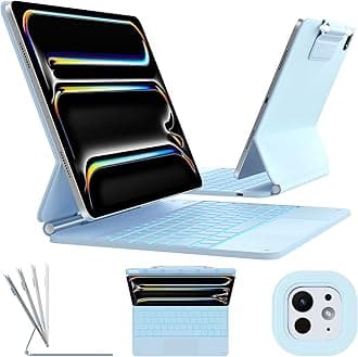 typecase Keyboard Case for iPad Pro 13-inch (M5 2025 / M4 2024), Magic Keyboard with 11 Colors Backlight, Keyboard Case with Pencil Holder, Multi-Touch Trackpad, Easy-Set Magnetic Stand, Light Blue