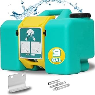 Magula 9 Gallon Portable Eye Wash Station OSHA-Approved,Wall Mounted Emergency Eyewash Station with Dual Spray,Ansi Certified First Aid Eye Wash Units,15 Minutes Eye Washing Station