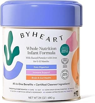 ByHeart Infant Formula Powder for Infants 0-12 Months, Made With Organic Whole Milk, Clean Label Project Certified, Closest-to-Breast Milk Baby Formula Patented Protein Blend, 24 Ounce (Pack of 4)