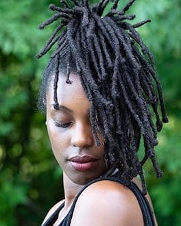 0.6cm Width 10 Inch 100 Strands 100% Human Hair Loc Extensions, Full Handmade Dreadlock Extensions for Men Women Kids Can Be Dyed and Bleached 100% Unprocessed Natural Black