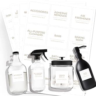 144 PCS Minimalist Laundry Room Gold Labels Set, v2croft Water Resistant Stickers,Water/Oil Resistant Stickers for Laundry Room, Linen Closet Home Bathroom and The Beauty Organization（Gold