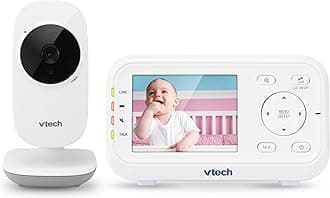 VTech VM3252 2.8? Digital Video Baby Monitor with Full-Color and Automatic Night Vision, White