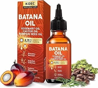 – 100% Pure Batana Oil for Hair Growth – USDA Certified, Organic & Cold-Pressed – Strengthens Roots, Anti-Hair Loss, Repairs Split Ends, With Castor Rosemary Pumpkin Seed oil for Scalp & Thicker Hair