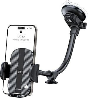 APPS2Car Car Phone Holder - Windshield Mount, Strong Suction, Compatible for 4.7-6.8" iPhone 14/13/12 Pro Max, Samsung S22+