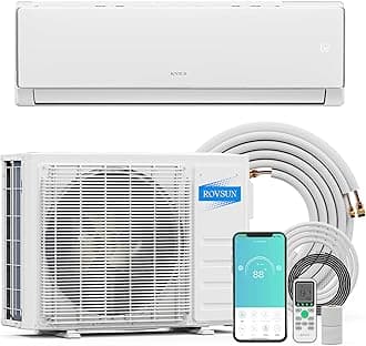 11500 BTU Wifi Enabled Mini Split Air Conditioner & Heater, 17 SEER2 115V Inverter Ductless Wall AC Unit with Pre-Charged Condenser, Heat Pump & Installation Kit