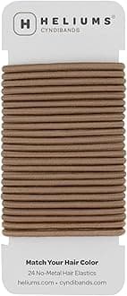 Elastic Hair Ties – Light Brown - No Damage 4mm Ponytail Holders for Women & Kids, 24-Pack Hair Elastics in Neutral Colors