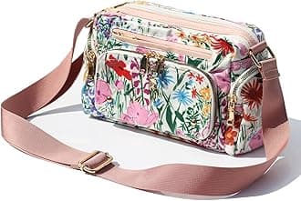 Women Fashion Tote Crossbody Handbags for Women Multi Pockets Shoulder Bag Nylon Travel Purse