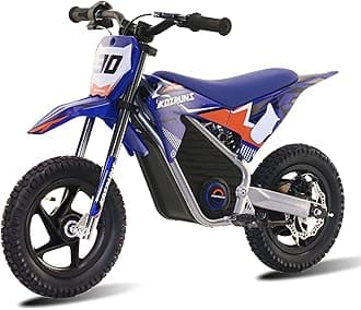 OLALA Electric Dirt Bike for Kids 3-5, 12" Electric Motorcycle with 200W Motor, 2-Speed Safety Mode, Beginner Dirt Bike with Disc Brake, Outdoor Ride On Toy Gift, Blue