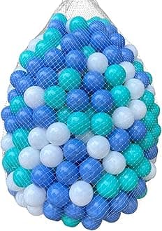 Kids Ball Pit Balls 200 Count, 2.2inch Children Crush Proproof Plastic Balls for Ball Pit with 3 Bright Colors, Safe and Non-Toxic, BPA Free, Baby Toddler Pit Balls with Storage Net Bag (Blue)