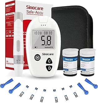 Safe Accu Blood Sugar Monitor, Diabetes Testing Kit with 50 No Coding Test Strips & 50 Lan., Blood Glucose Monitors, Safe Accu Blood Sugar Test Kit, in mmol/L