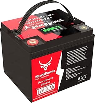 12V 50Ah LiFePO4 Lithium Battery 50A BMS,NewtiPower 10000+ Deep Cycle Lithium Iron Phosphate Battery Great For Winter Power Shortage, RV, Marine and Off Grid Applications (12V 50Ah)