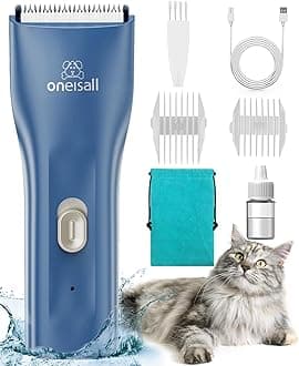 oneisall Pet Clipper for Cat Matted Hair, Pet Shaver for Cats Quiet Pet Hair Clippers Cordless Cat Clippers for Matted Hair Cat Clippers for Long Hair Pink(Standard Blade)
