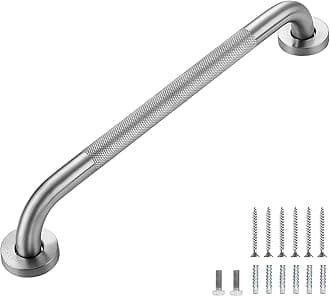 Grab Bars for Shower, 1 Pack 18-Inch Anti Slip Shower Handles for Elderly, Safety Shower Grab Bar, Stainless Steel Handicap Grab Bars for Bathroom,Toilet (Brushed Nickel, 1" Diameter)