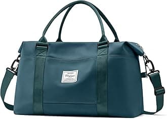 WISEPACKTravel Duffel Bags for Women Mens Waterproof Weekender Carry on Bag Sports Gym Bag Travel Tote Bags with Wet Pocket Overnight Bag Workout Duffel Bags with Trolley Sleeve Peacock Blue