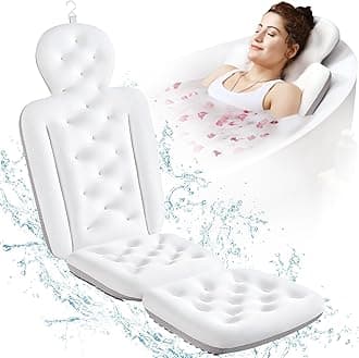 Full Body Bath Pillow for Bathtub, Thick Bathtub Cushion, Luxury Tub Pillow for Bath for Headrest Neck and Back Support White 56" x 16"