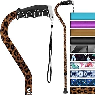 Walking Cane for Women, Men, Elderly - Patented Offset Grip - Lightweight Adjustable Walking Aid with a Non-Slip Tip - Sturdy Balancing Mobility Aid for Seniors