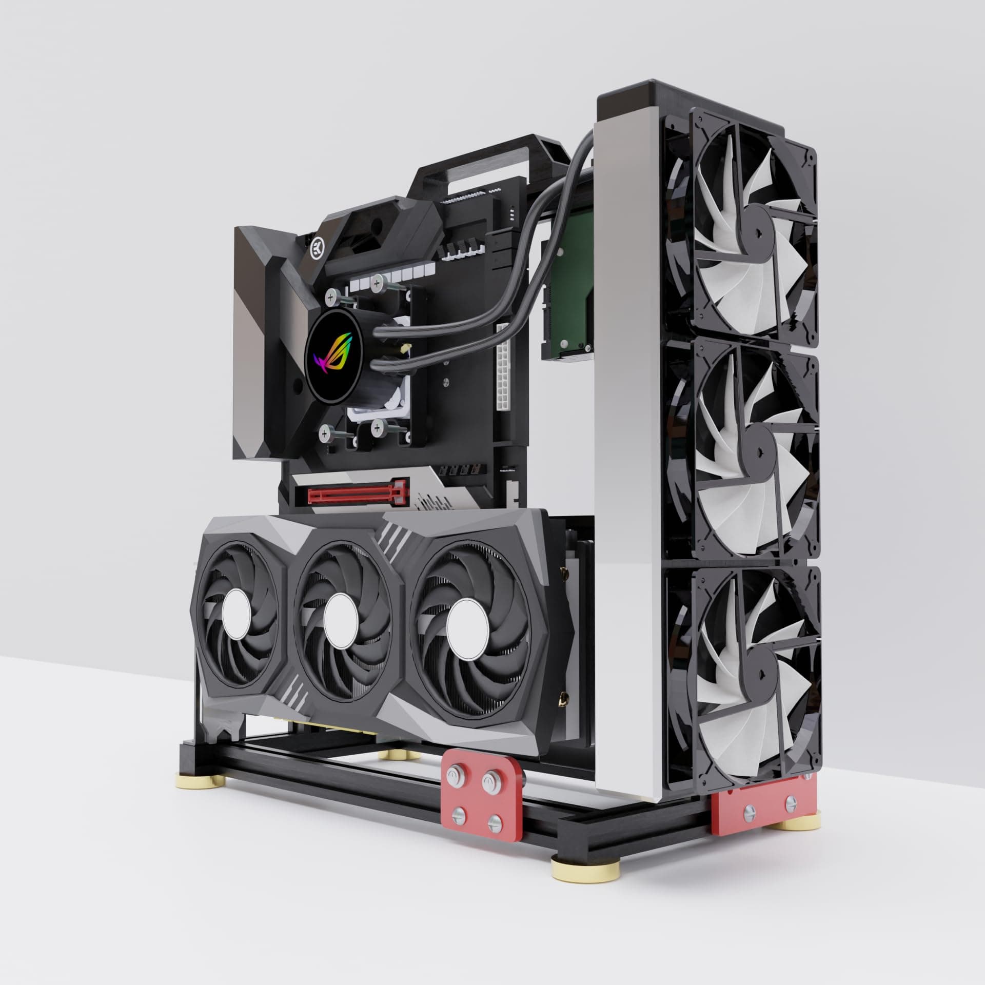 DIY Aluminium Pc Open Case Computer Chassis Test Bench Support Water Cooling Support Server chassis Support Itx Matx Atx Eatx (4.E-ATX), silvery