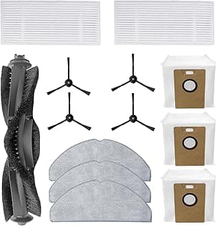 Replacement Parts Accessories for Tapo RV30 Max Plus / RV30 Max / RV20 Max Plus/RV20 Max Robot Vacuum,parts Include 1 Main Brushes 4 Side Brushes 3 Mop Pads 3 Filters 3 Dust Bags Attachments