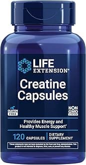Life Extension Creatine Capsules – Creatine Monohydrate – Promotes Strength, Lean Muscle, Healthy Endurance – Non-GMO, Gluten-Free – 120 Capsules