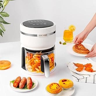 FIVEHOME Smart Full Transparent Non-Fryer for Healthier Eating Habits 3.5L Capacity 2023 New Model, Maximum Temperature 356°F (180°C), PSE Certified…