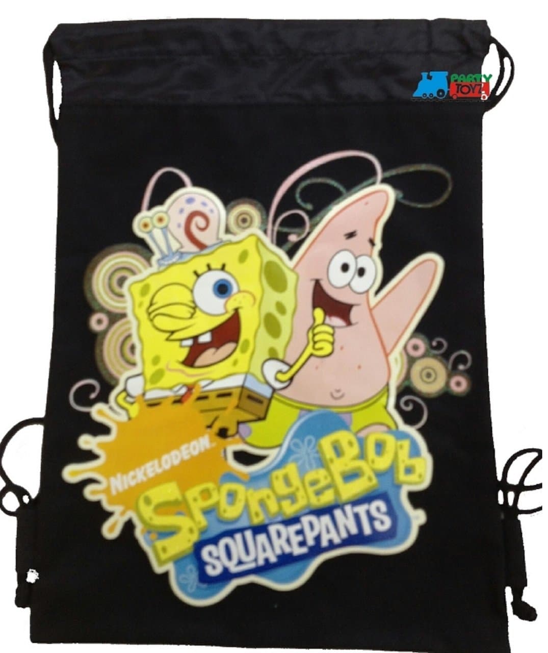 Drawstring Bag - Spongebob Squarepants Black Cloth String Bag