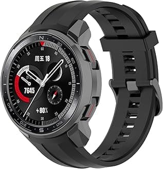 FitTurn Compatible with Huawei Honor Watch GS pro case,Soft Fashion Plated Metal Color Frame Shock Resistant Proof Cover Protective Protector Shell Bumper Accessory TPU Silicone Case (Gray)