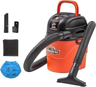AA155 1.5 Gallon 2 Peak HP Portable Wet/Dry Shop Vac, Orange