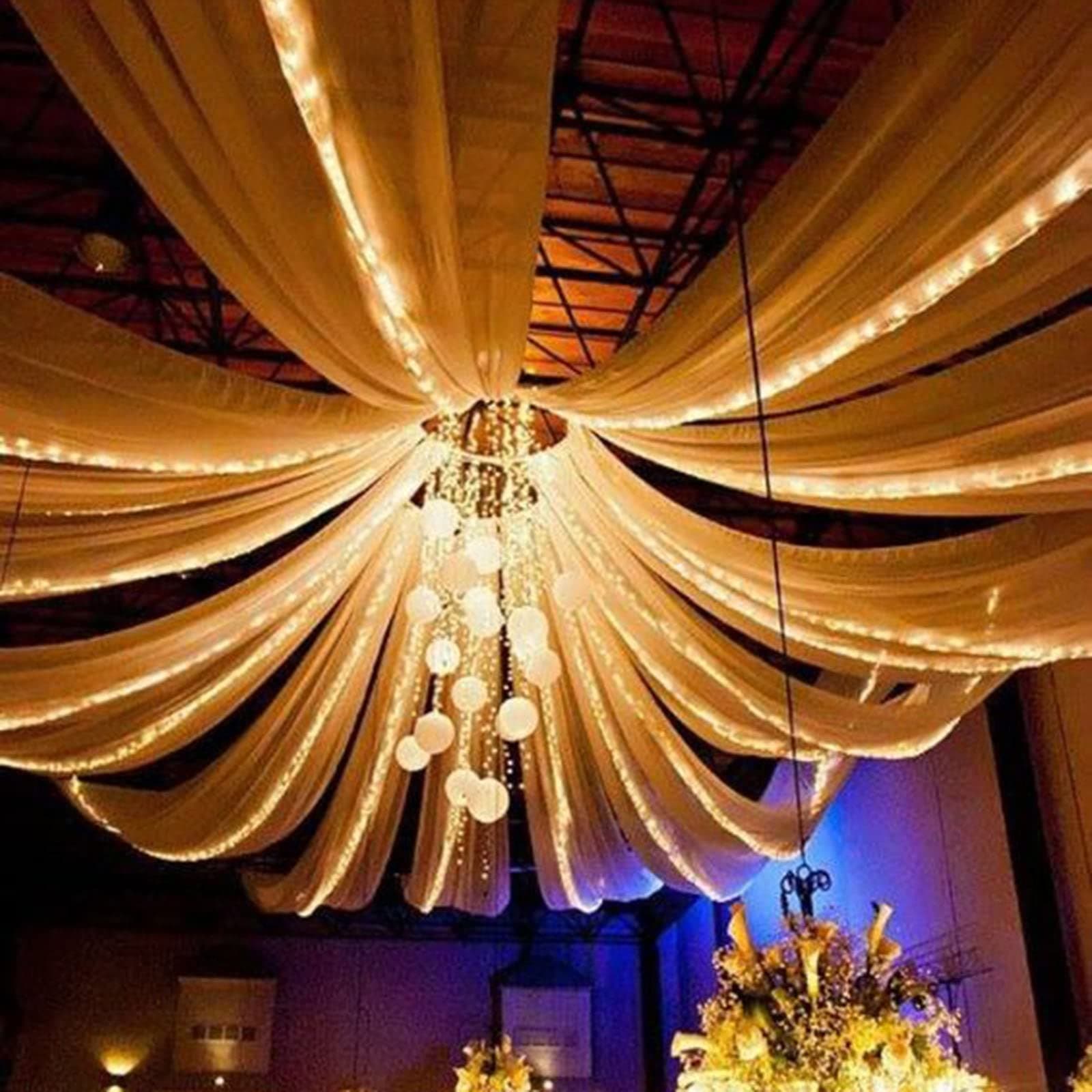 TABLECLOTHSFACTORY 4 Panel 20" Hoop Ceiling Draping Hardware Kit for Wedding Party Banquet Event - Free Installation Tool Kit