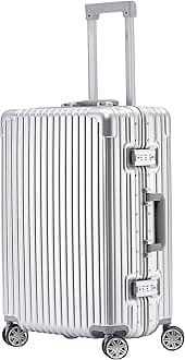 Premium Travel Suitcase - 8 Spinner Wheels - Built-in Side Lock Lightweight Aluminium Frame, ABS Hard Shell Carry on Check in Luggage Highly Durable - Approved for Over 100 Airlines